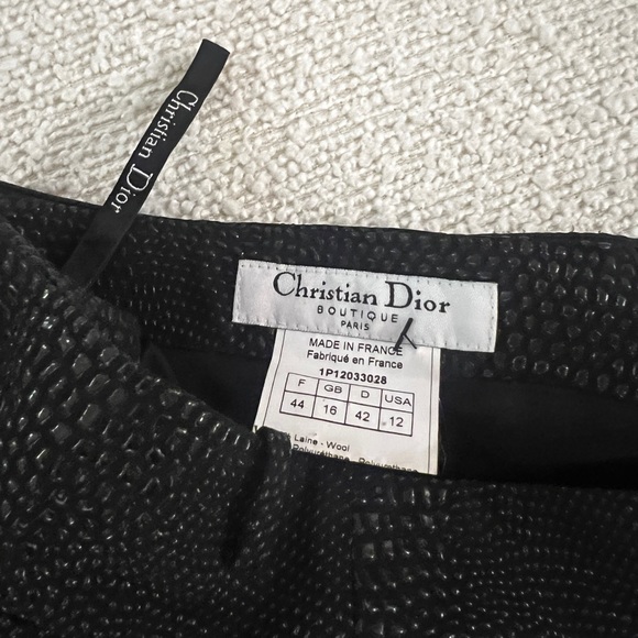 Vintage Galliano for Christian Dior Leather print double belted skirt - Picture 4 of 4